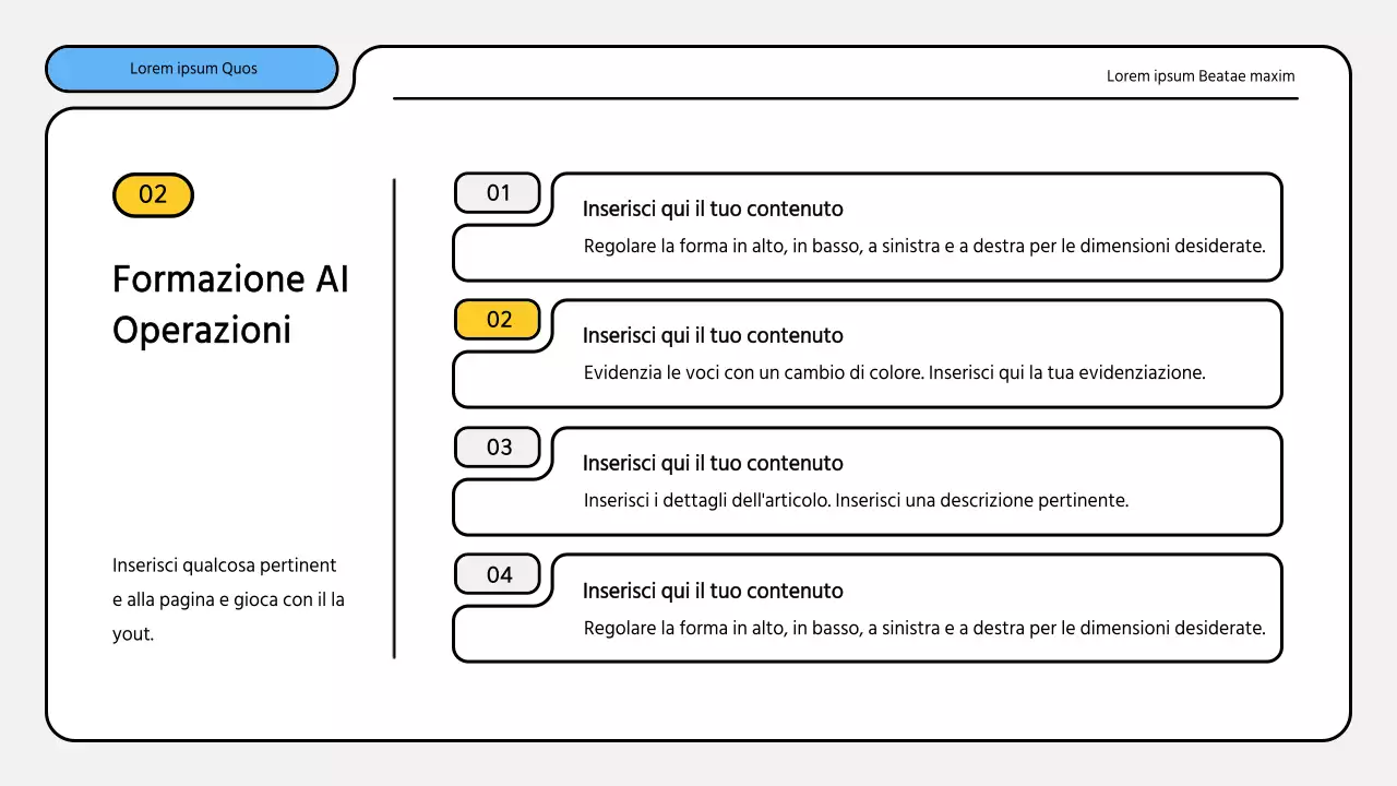 Kit di presentazione dei rapporti di formazione ordinati in blu e giallo