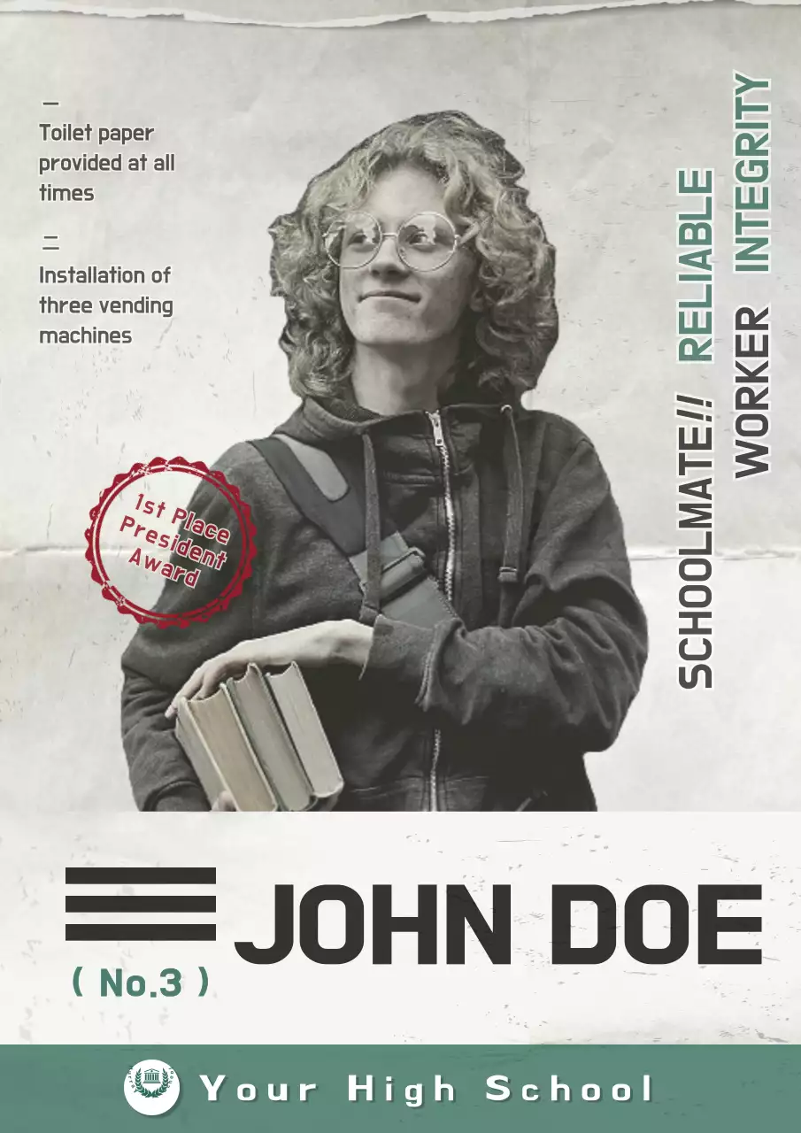 Grey Vintage Student Announcement Poster