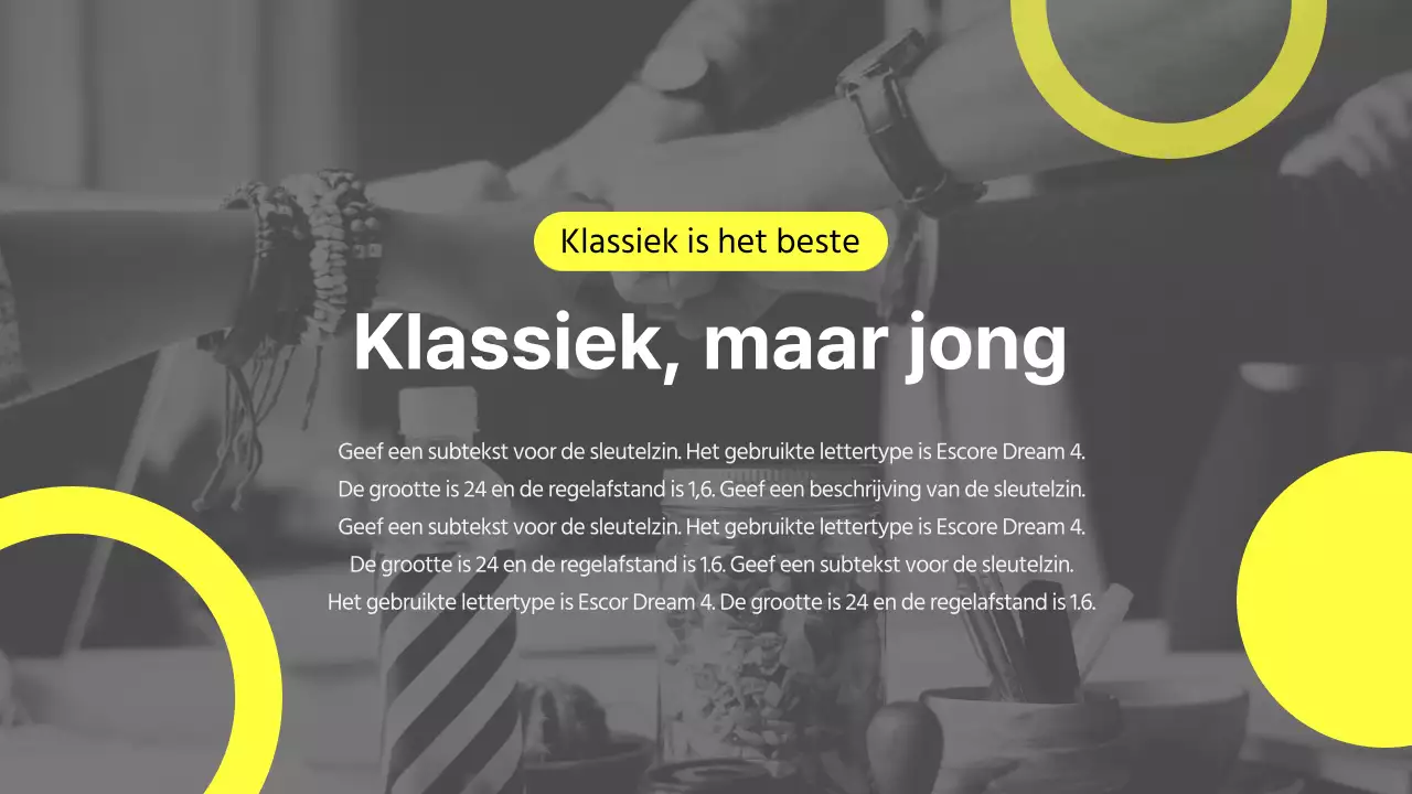 Een modern en uniek corporate branding thema in geel en grijs