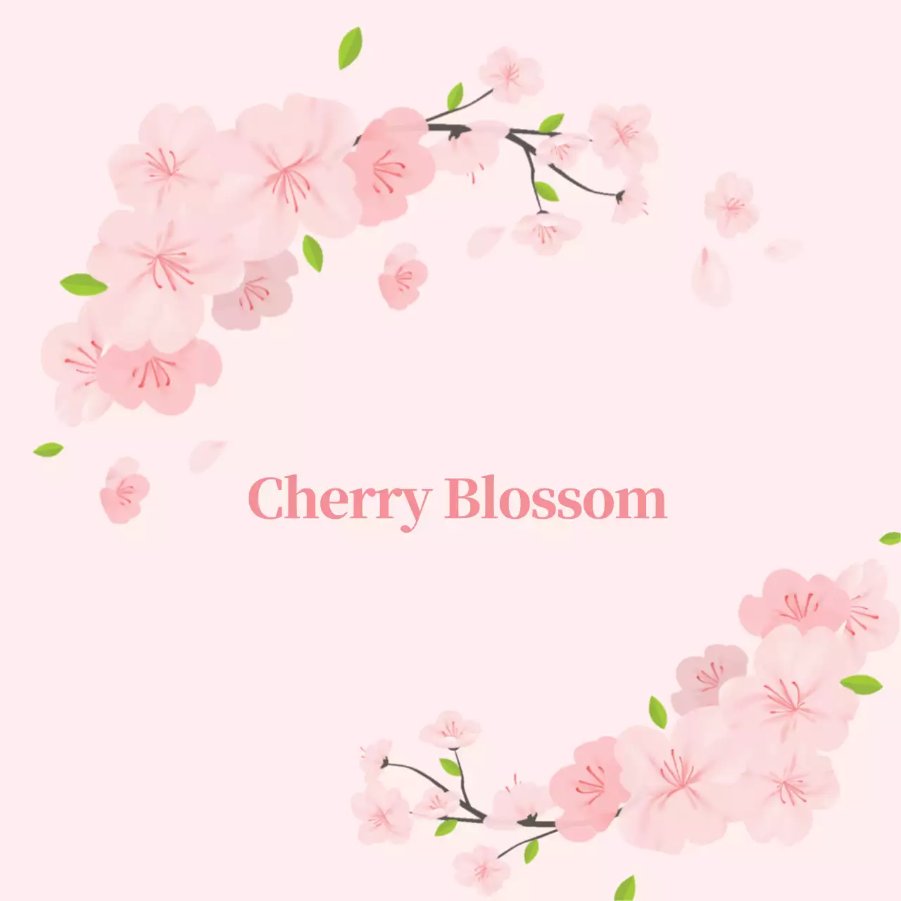 ピンクのイラストのすっきりとしたカフェ販促ラベル