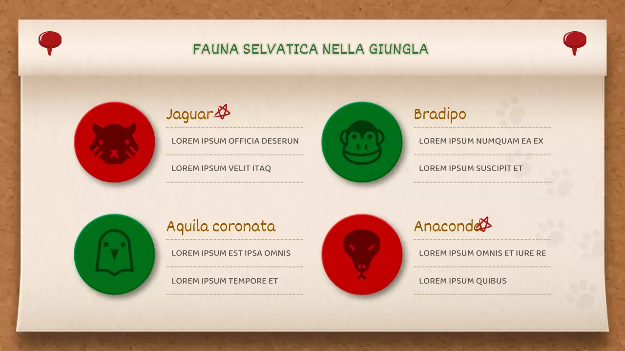 Lavagna per appunti marrone e verde Concept Jungle Story