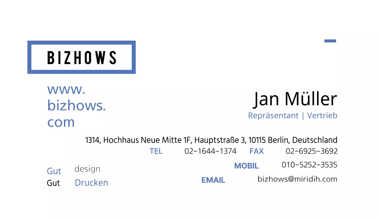 Visitenkarten für Unternehmen