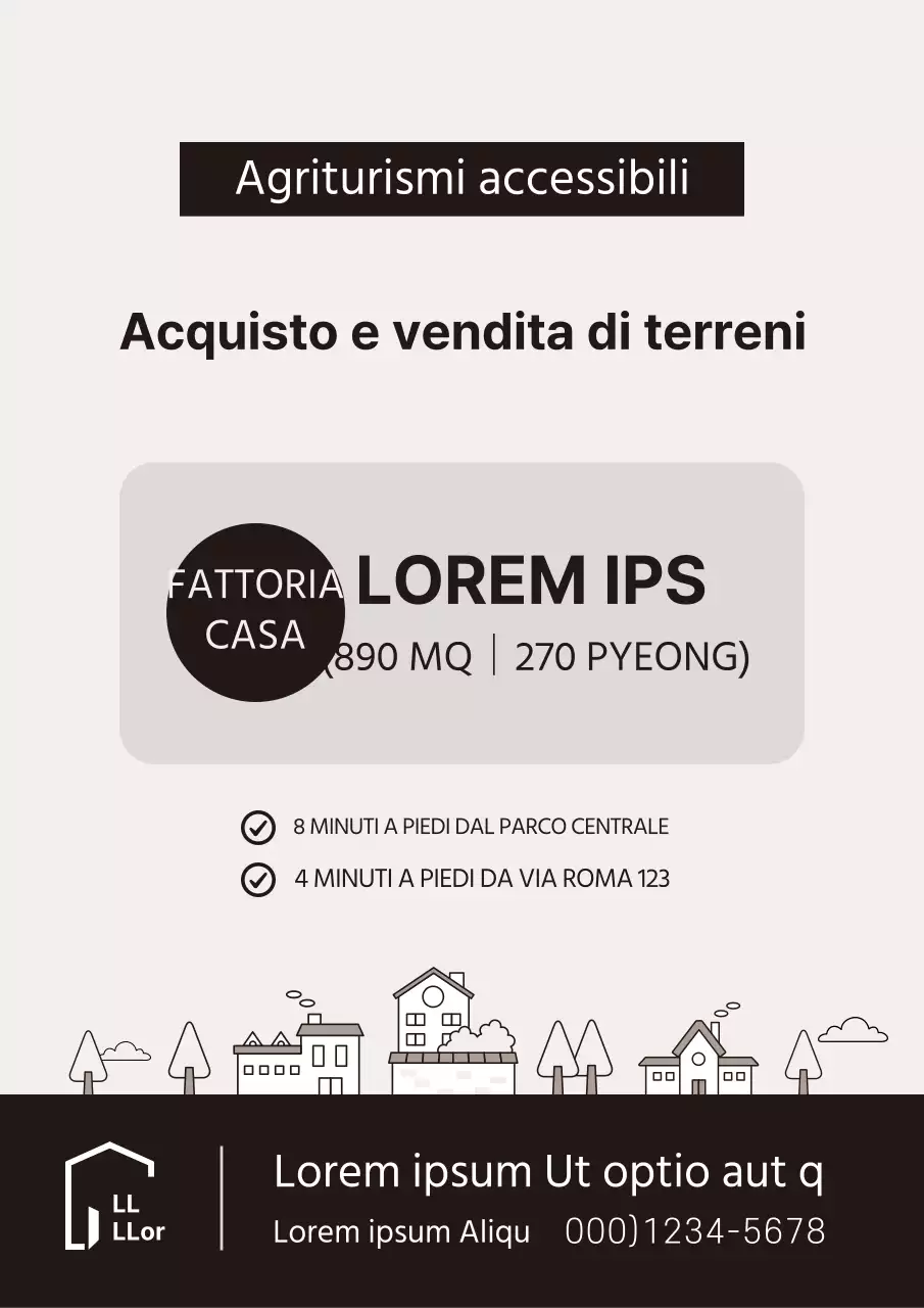 Marrone semplice illustrazione transazione immobiliare modello di documentazione annuncio immobiliare