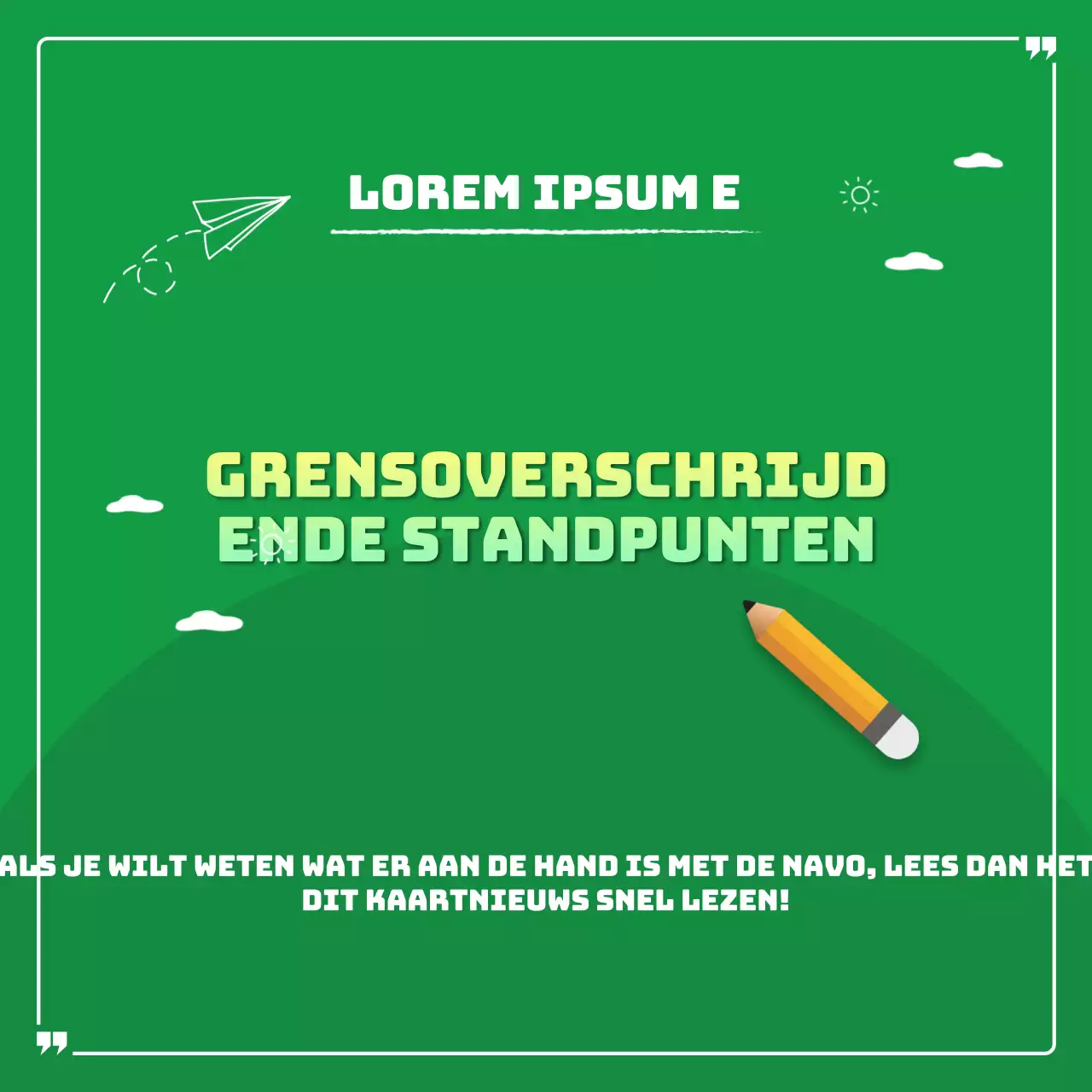 Grensoverschrijdende uitzichten in groen en geel CardNews