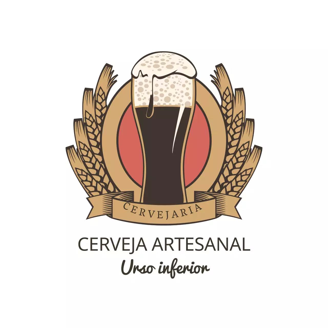 Base para copos ilustrada de cerveja vintage simples