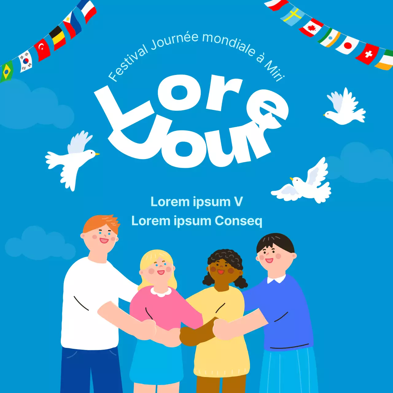 Contenu de l'affiche de la Journée mondiale bleu clair