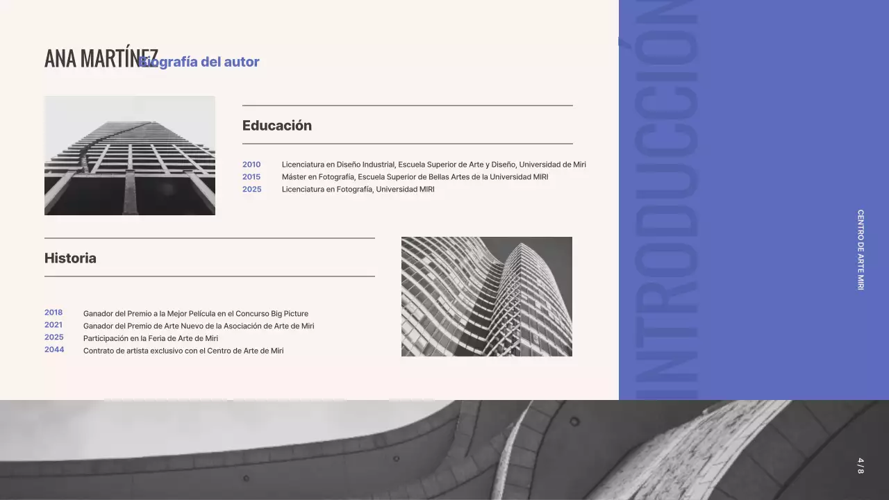 Propuesta de exposición fotográfica Grid Concept en morado y beige