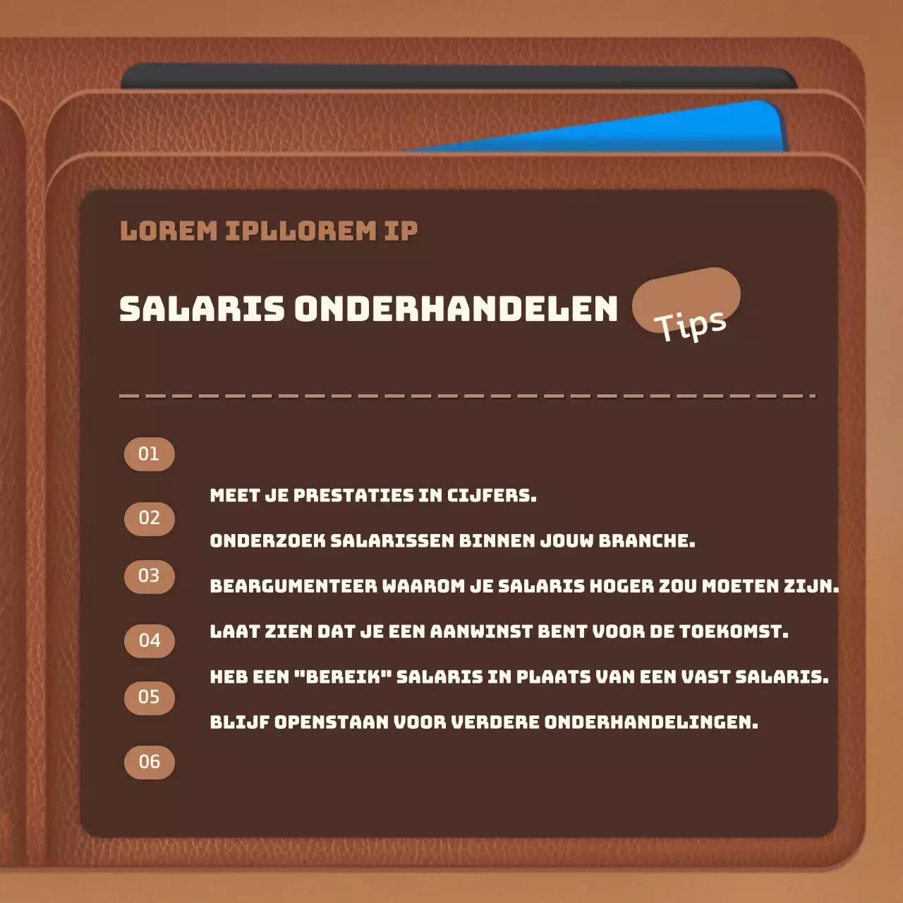 Bruin, netjes en veranderd, het promotiekaartje van de arbeidsbemiddelaar van dit jaar