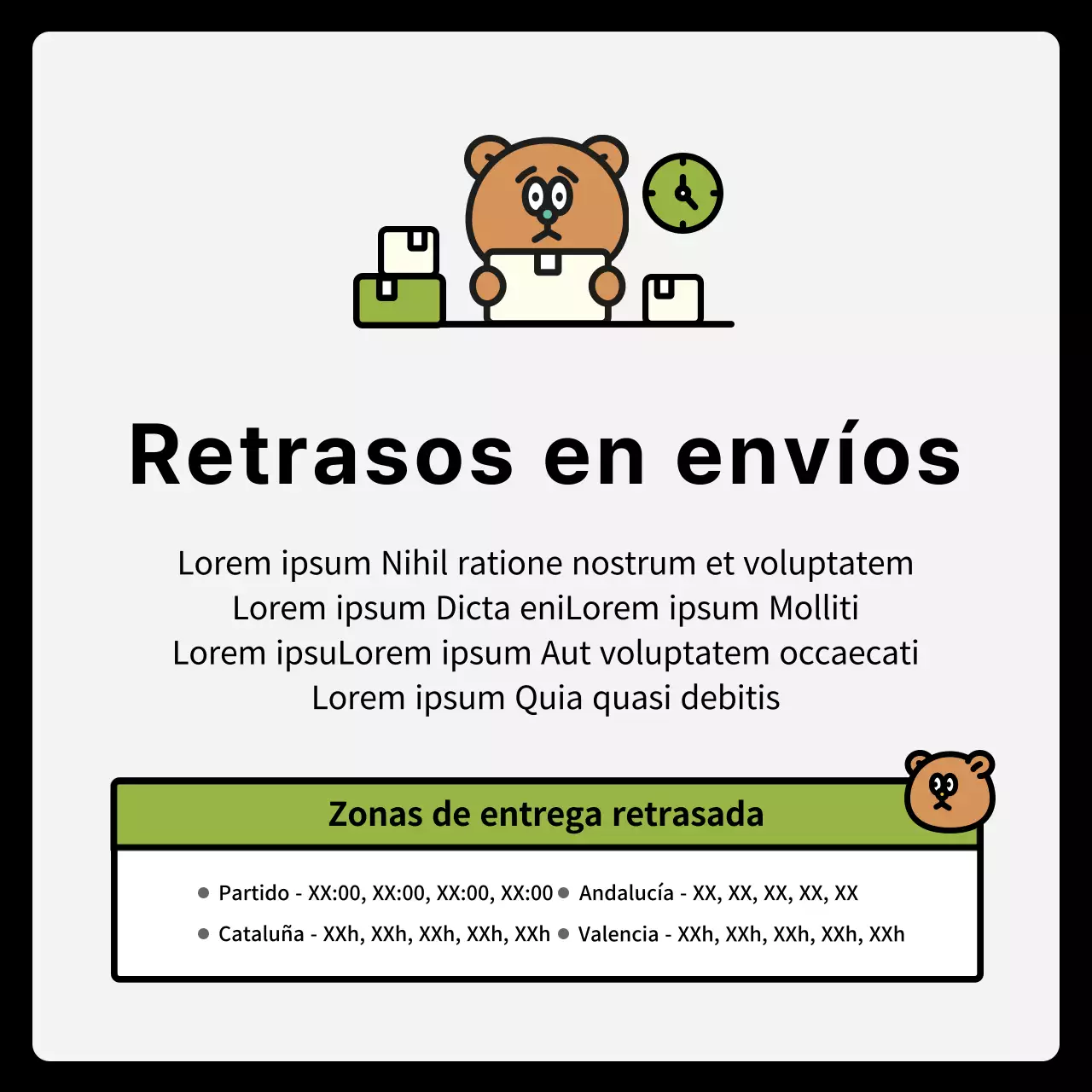 Concepto de ilustración en negro y azul Instrucciones de envío