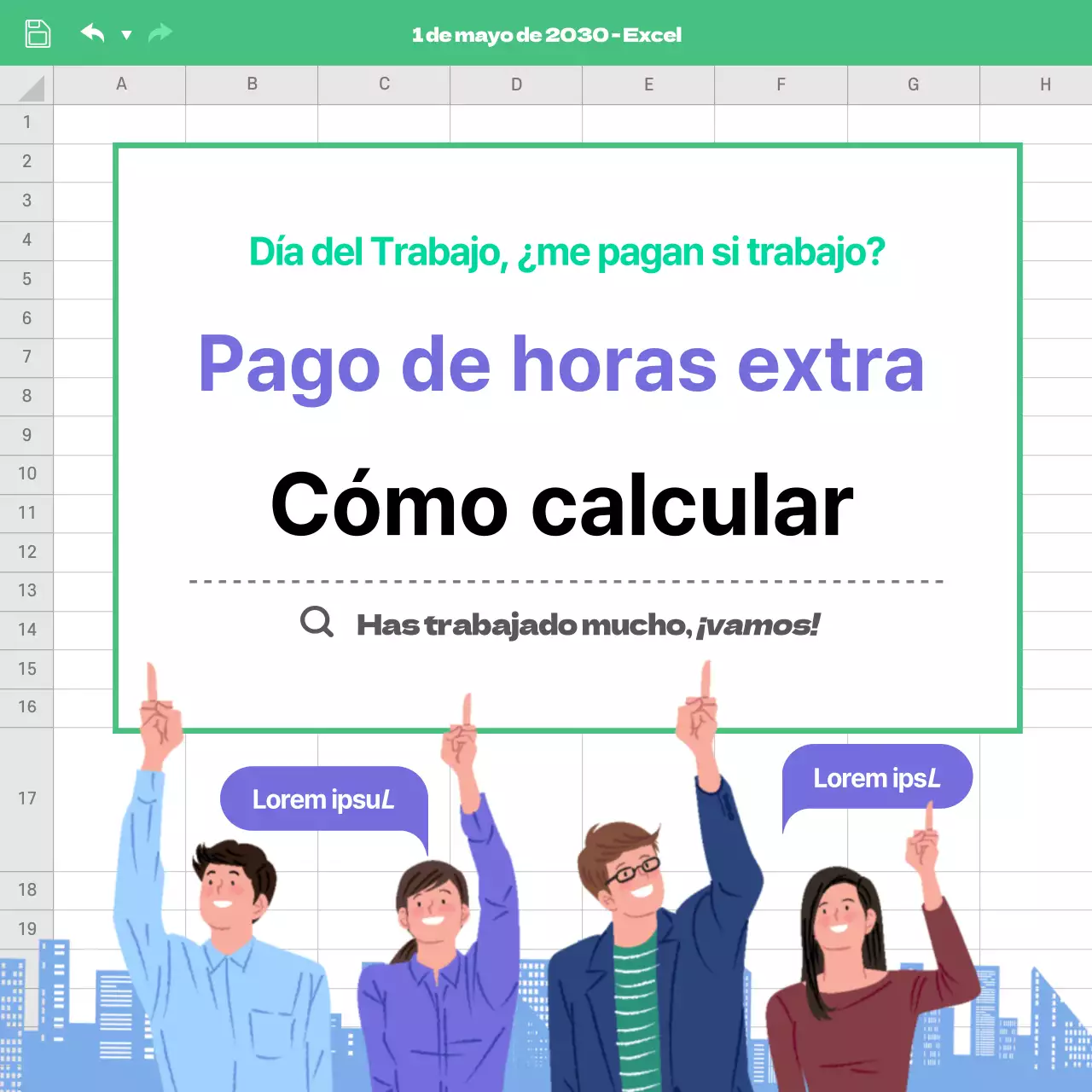 Retribución de las horas extraordinarias de los trabajadores con una hoja Excel feel Social media