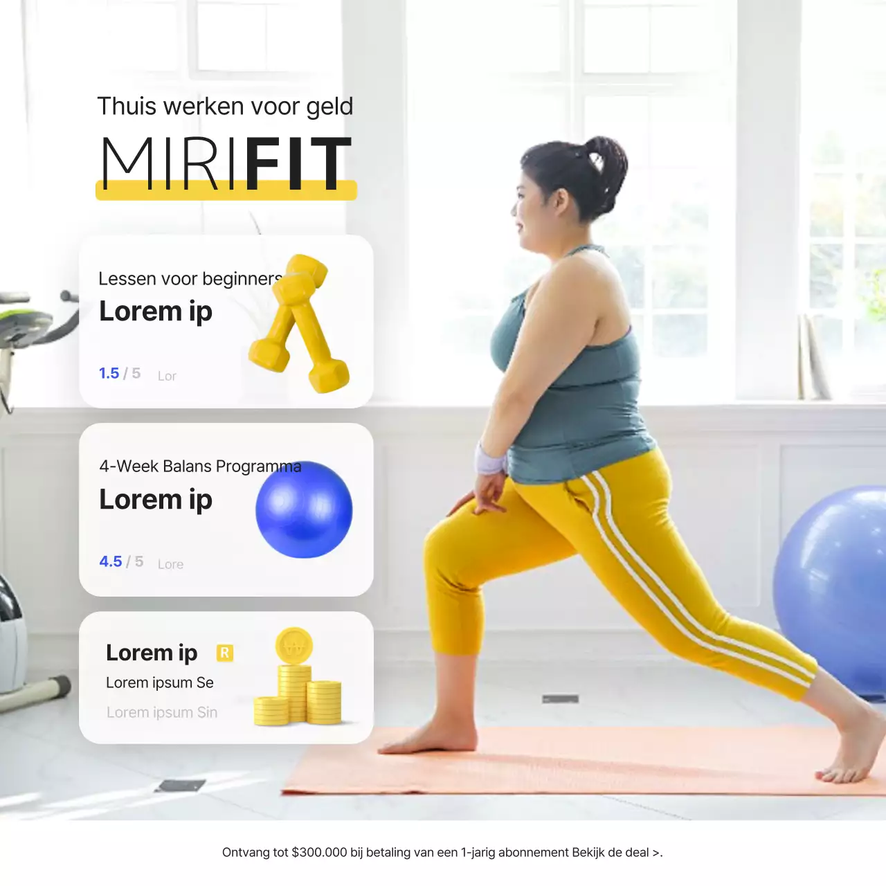 Maak kennis met de handige geel-blauwe app voor thuisworkouts