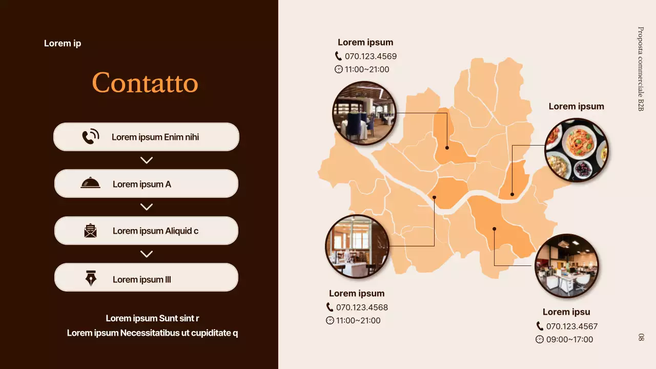 Proposta B2B per un nuovo prodotto alimentare in marrone e arancione