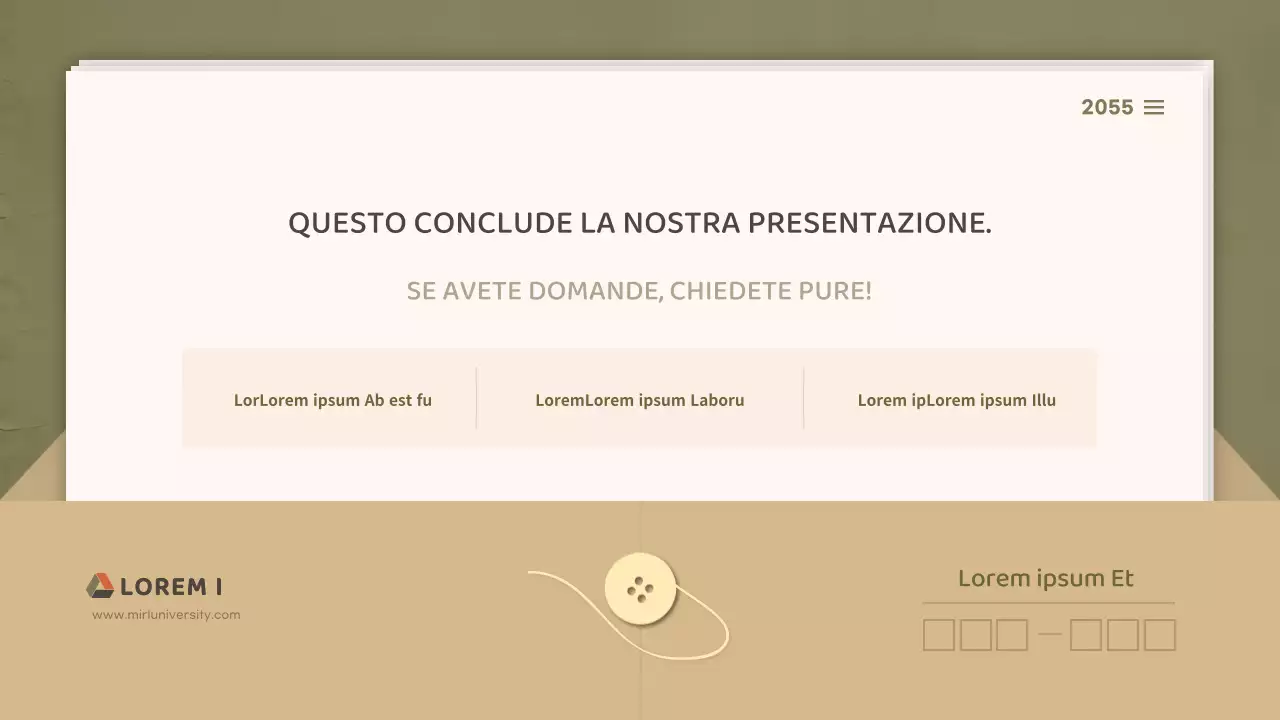 Per presentazioni con un concetto di documento pulito nei toni dell'oliva e del beige