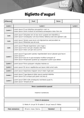 Documentazione della scheda di valutazione delle risorse umane di Greytone Businesslike