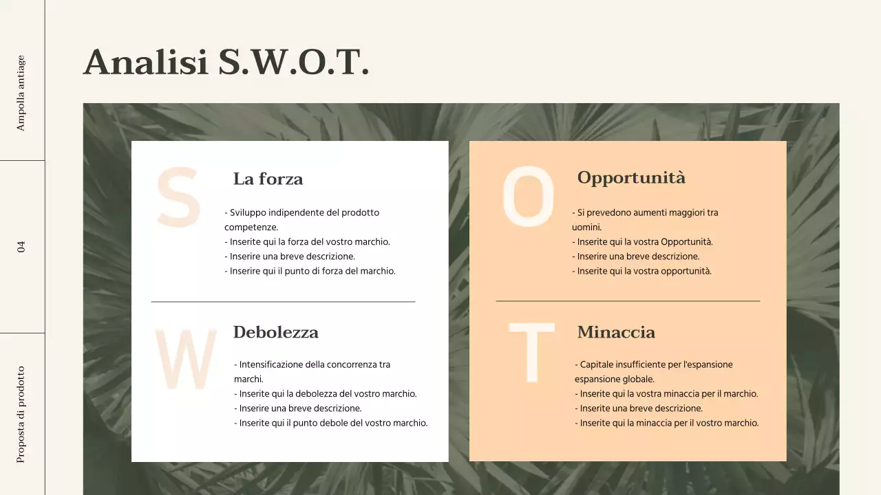 Brief sui prodotti cosmetici con accenti arancioni