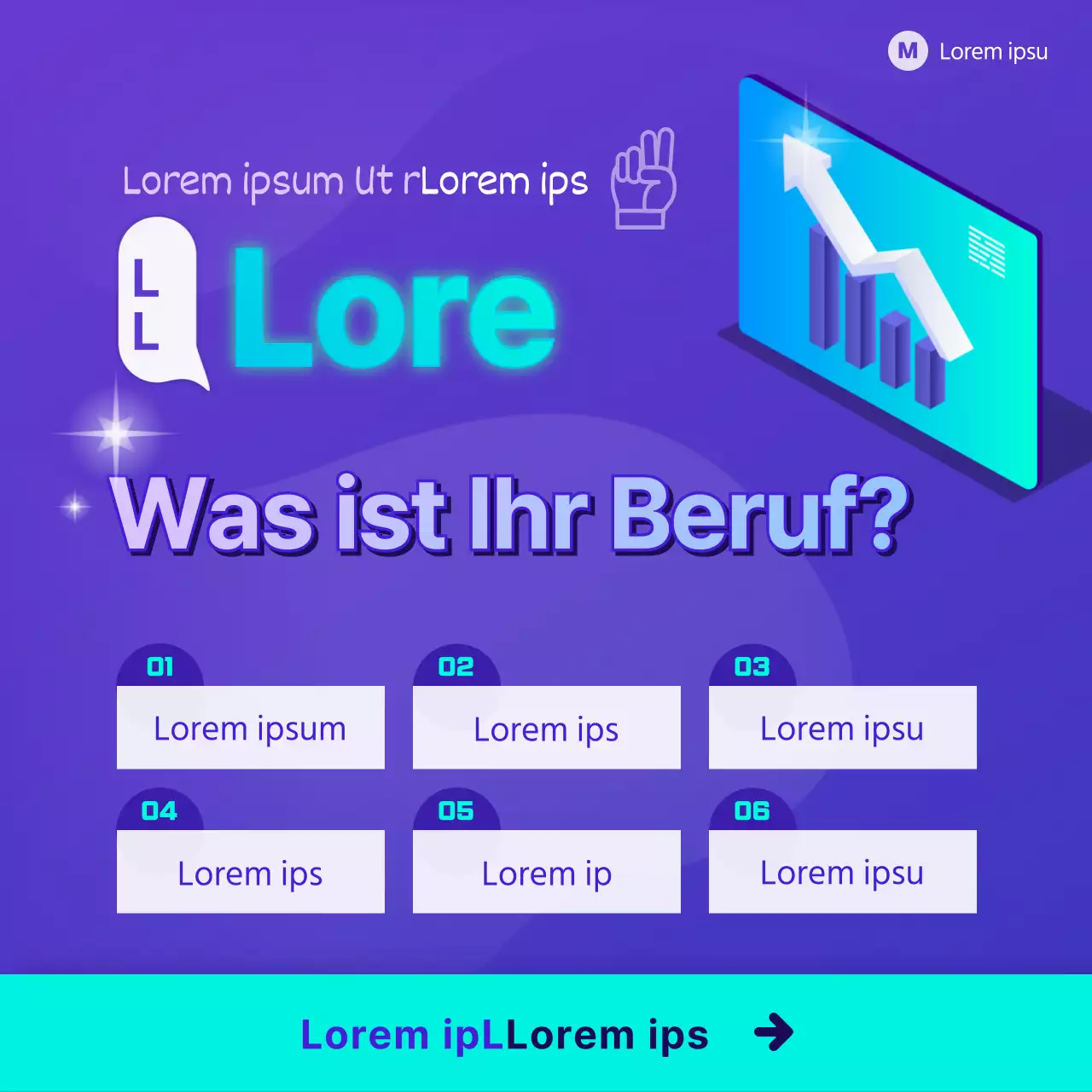 Ein einfacher Instagram-Feed zur persönlichen Entwicklung in lila-himmelblau
