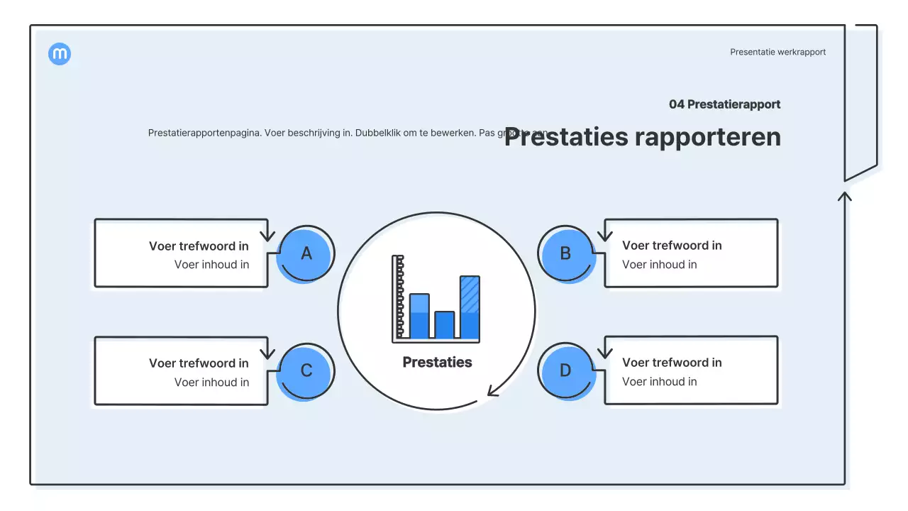 Puntvormen met lichtblauwe pijlen zakelijke presentatieset