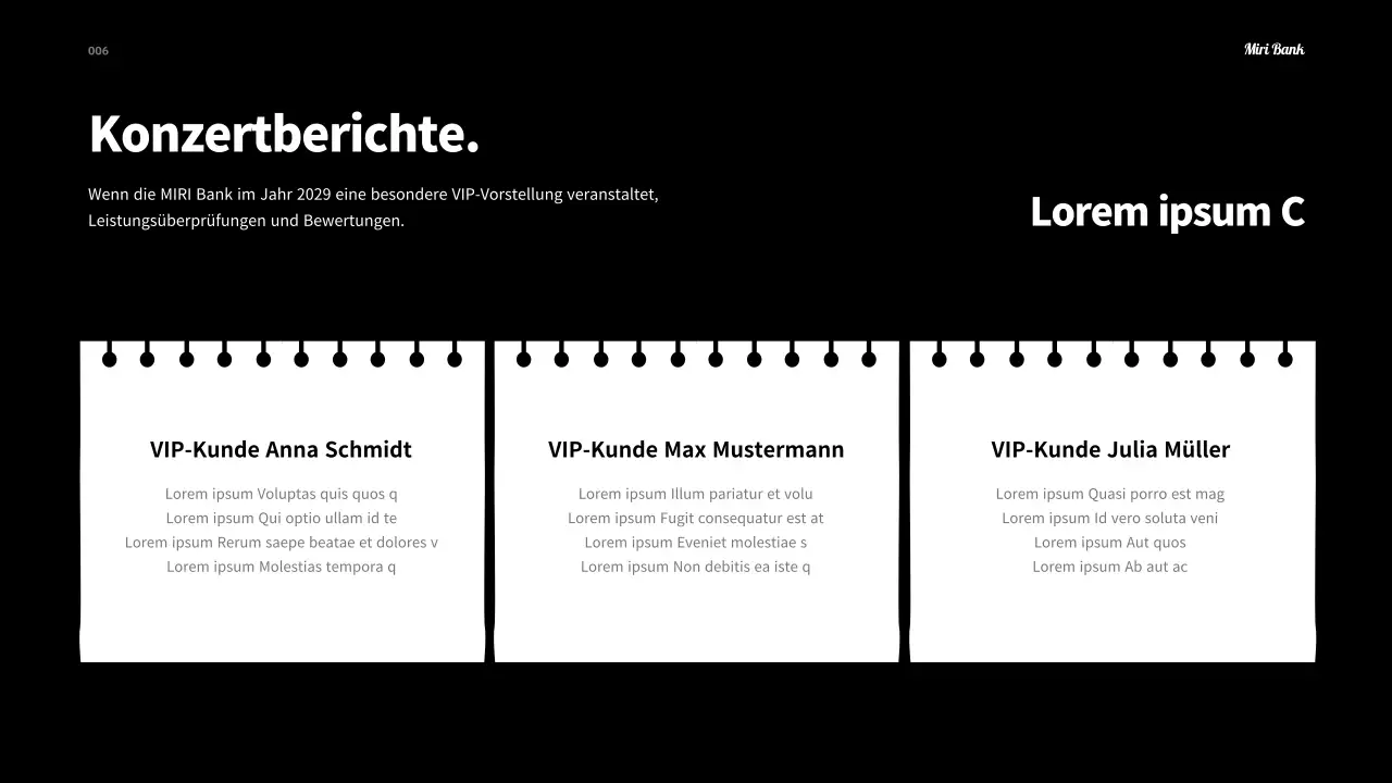 Eine einfache schwarz-weiße Festival-Setlist