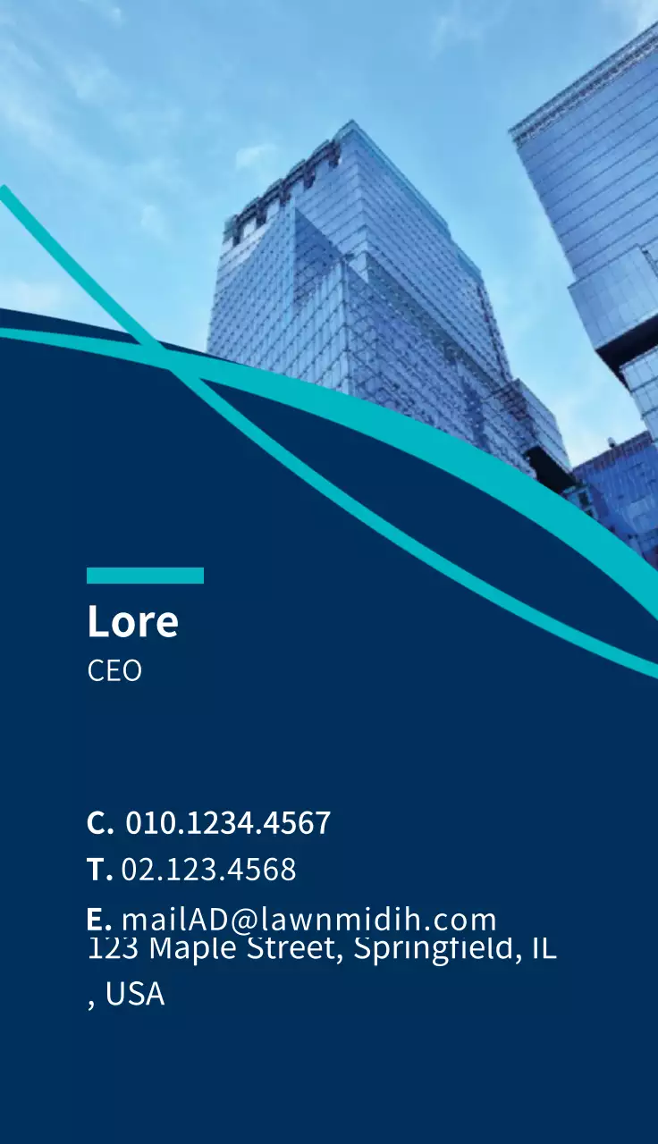 Kartu Nama Modern Warna Teal