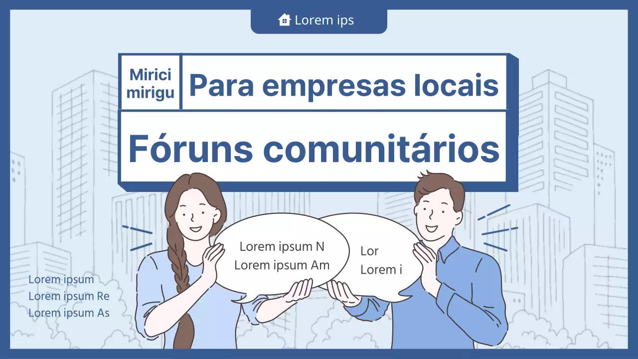 Miniatura do YouTube de um debate de envolvimento da comunidade com uma ilustração em tons de azul.