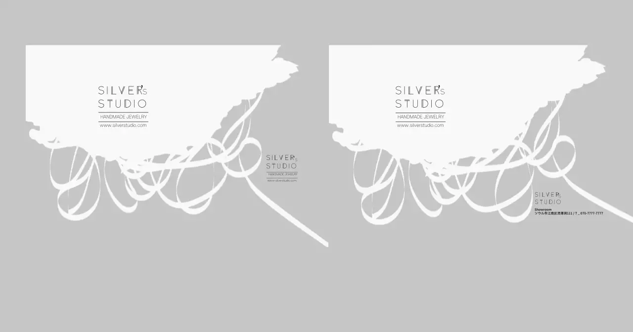 グレーのドローイングパターンジュエリーショップ