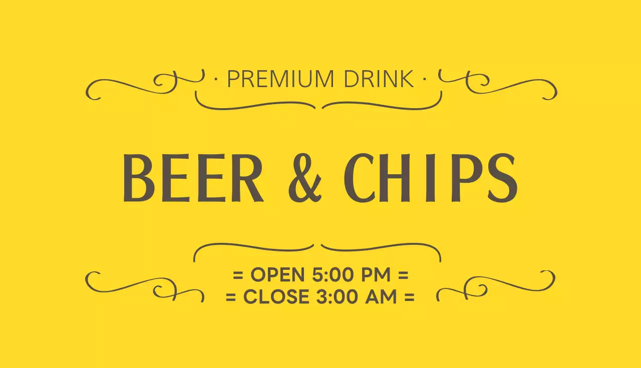 茶色 シンプル ビール 看板 名刺