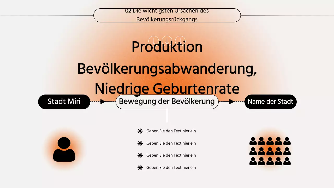 Seminarpräsentation mit orangefarbenem Farbverlauf