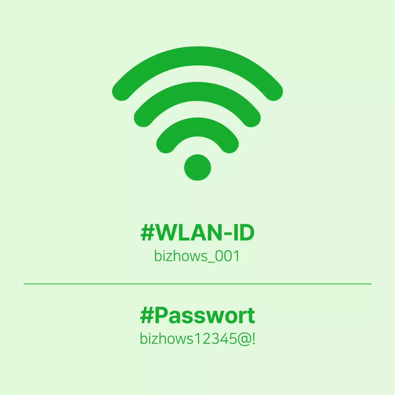 Einfaches Konzept Wi-Fi-Informationen in Chartreuse und Grün