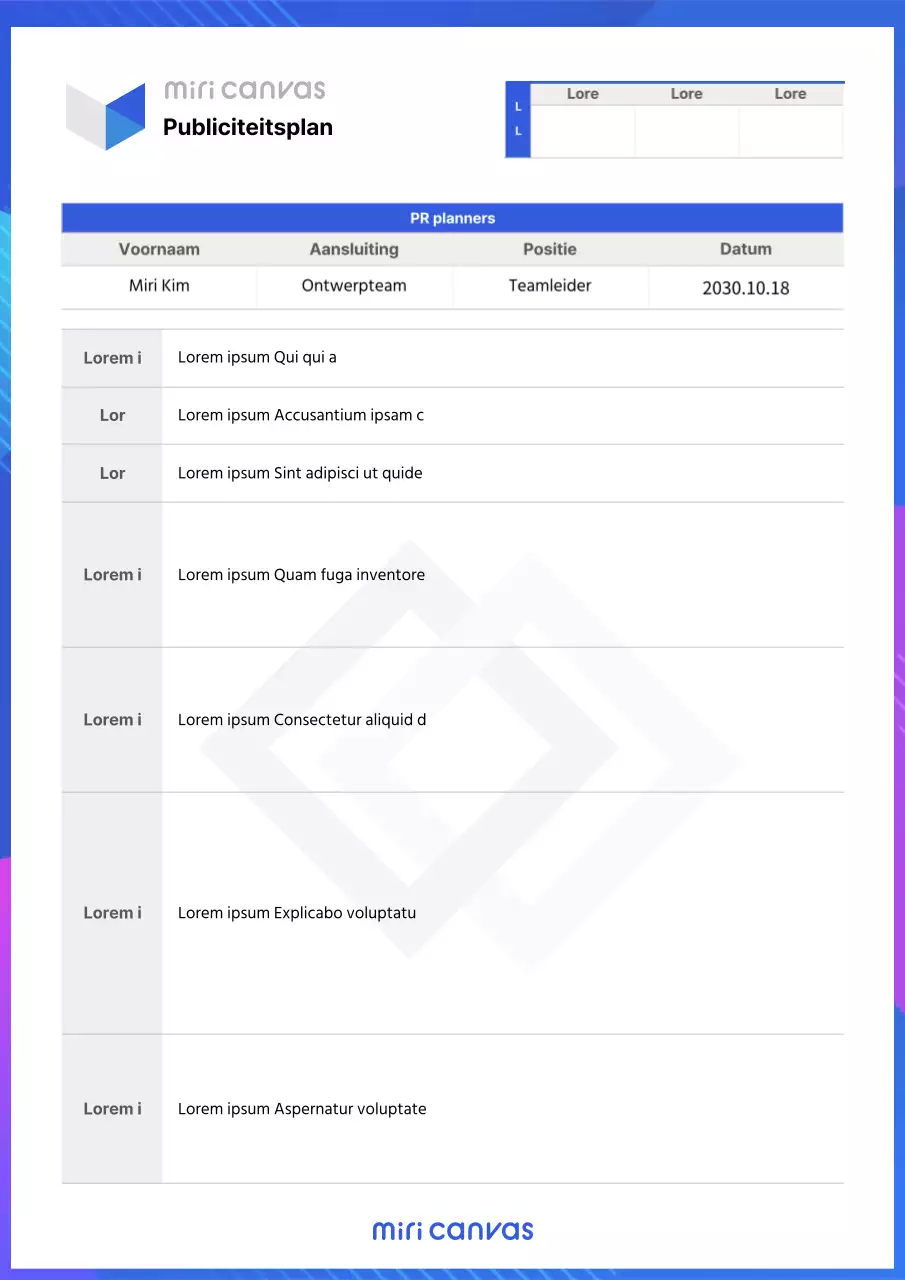 Een schoon blauw velddek