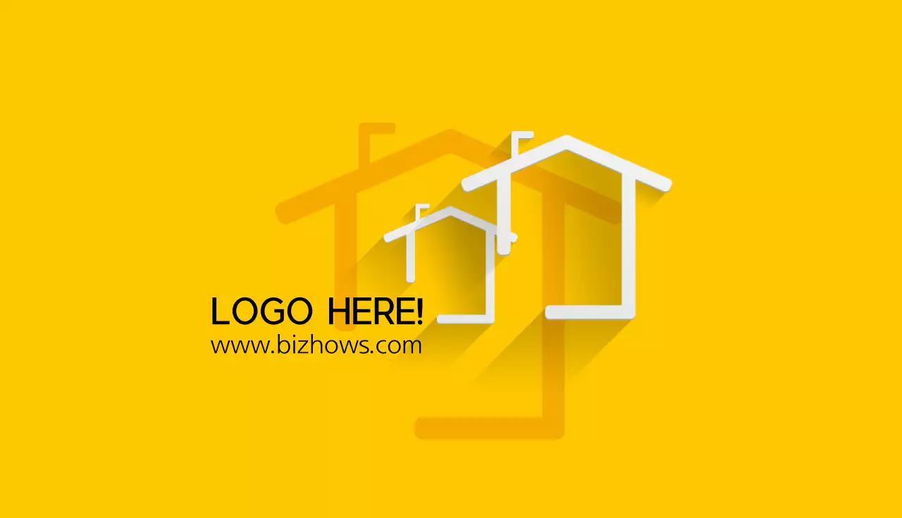 黄色 シンプル ビジネス 名刺