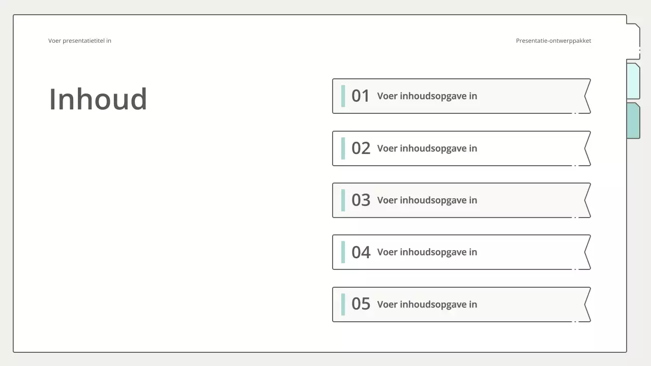 Strakke en eenvoudige presentatieset in geel