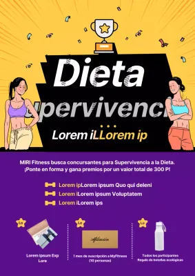 Fitness Diet Survival Event en amarillo y morado