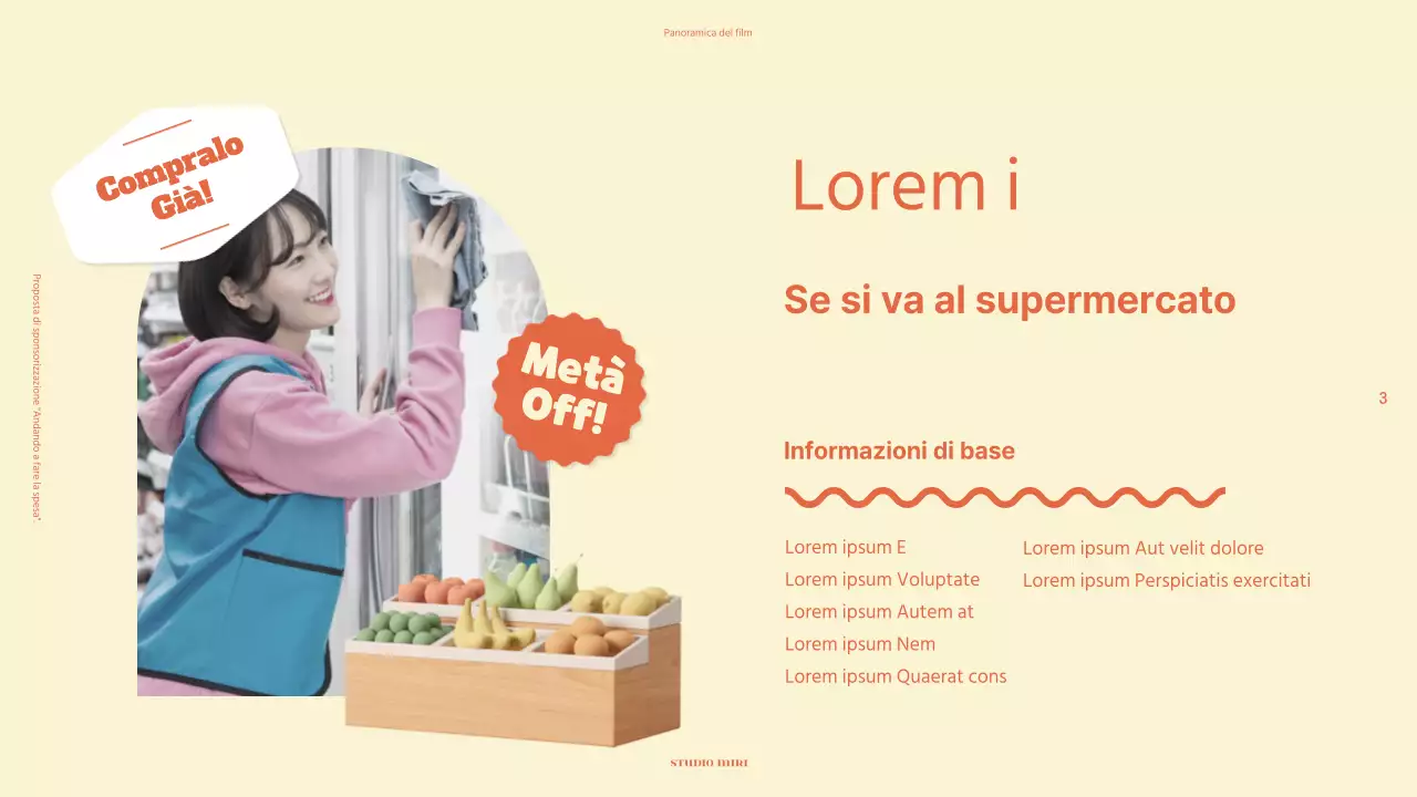 Proposta di sponsorizzazione pubblicitaria di un film colorato