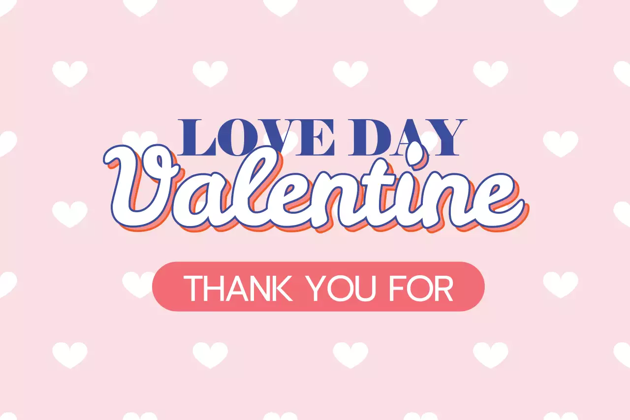 ピンク かわいい バレンタイン ポスター ファンシーバナー