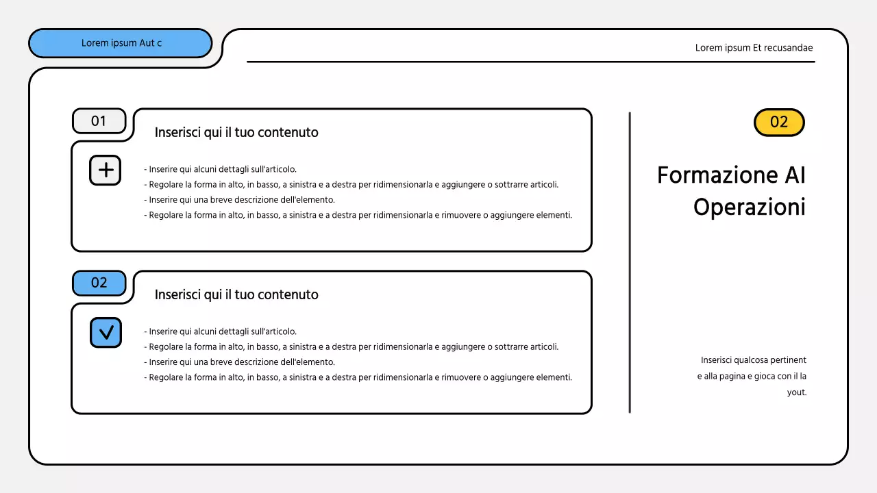 Kit di presentazione dei rapporti di formazione ordinati in blu e giallo