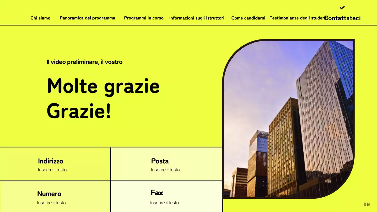 Promuovere l'accademia cinematografica con un concetto artistico su sfondo giallo
