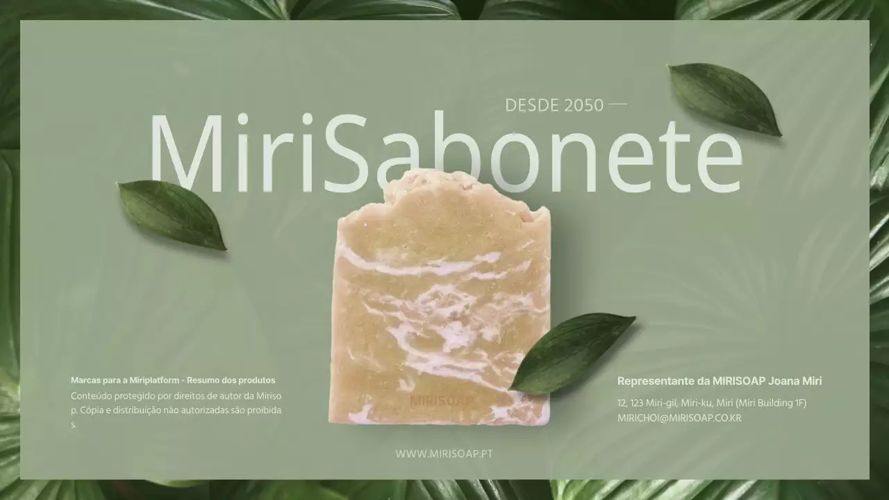 Proposta de entrada para um sabonete de conceito naturalista verde e bege