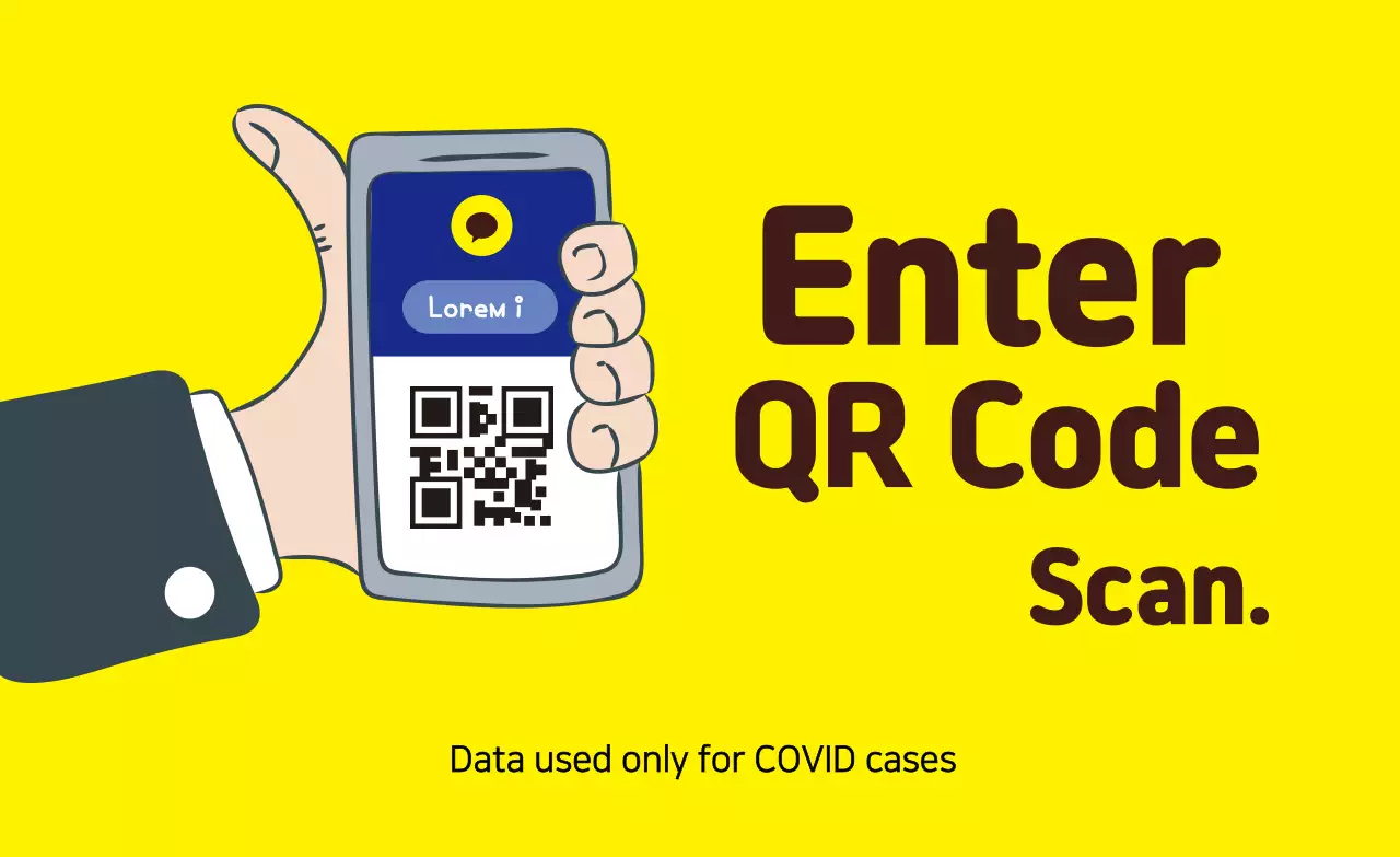 Clean yellow illustrated corona sign-in labels