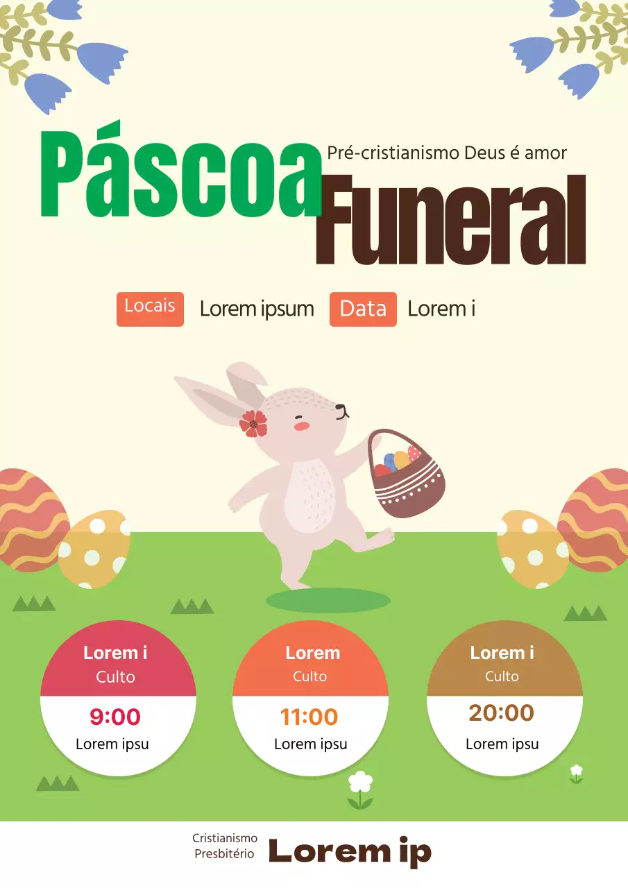 Ilustração verde Promoção de Páscoa da Igreja Fofa