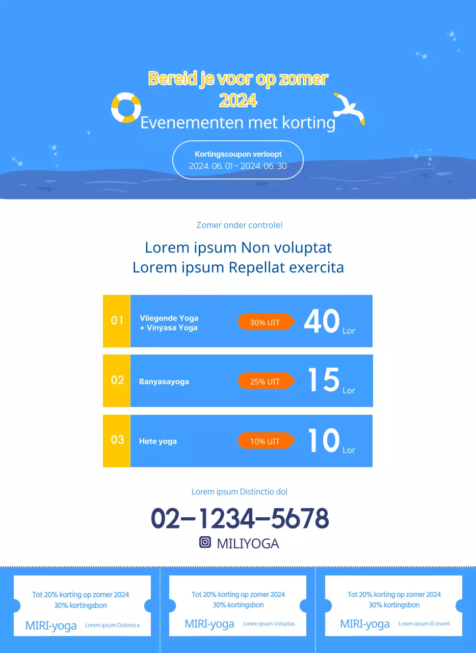 Oranje kalenders om weg te geven als je je yogastudio promoot