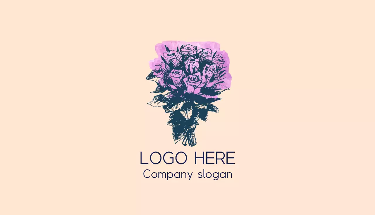 ベージュ シンプル 花 名刺