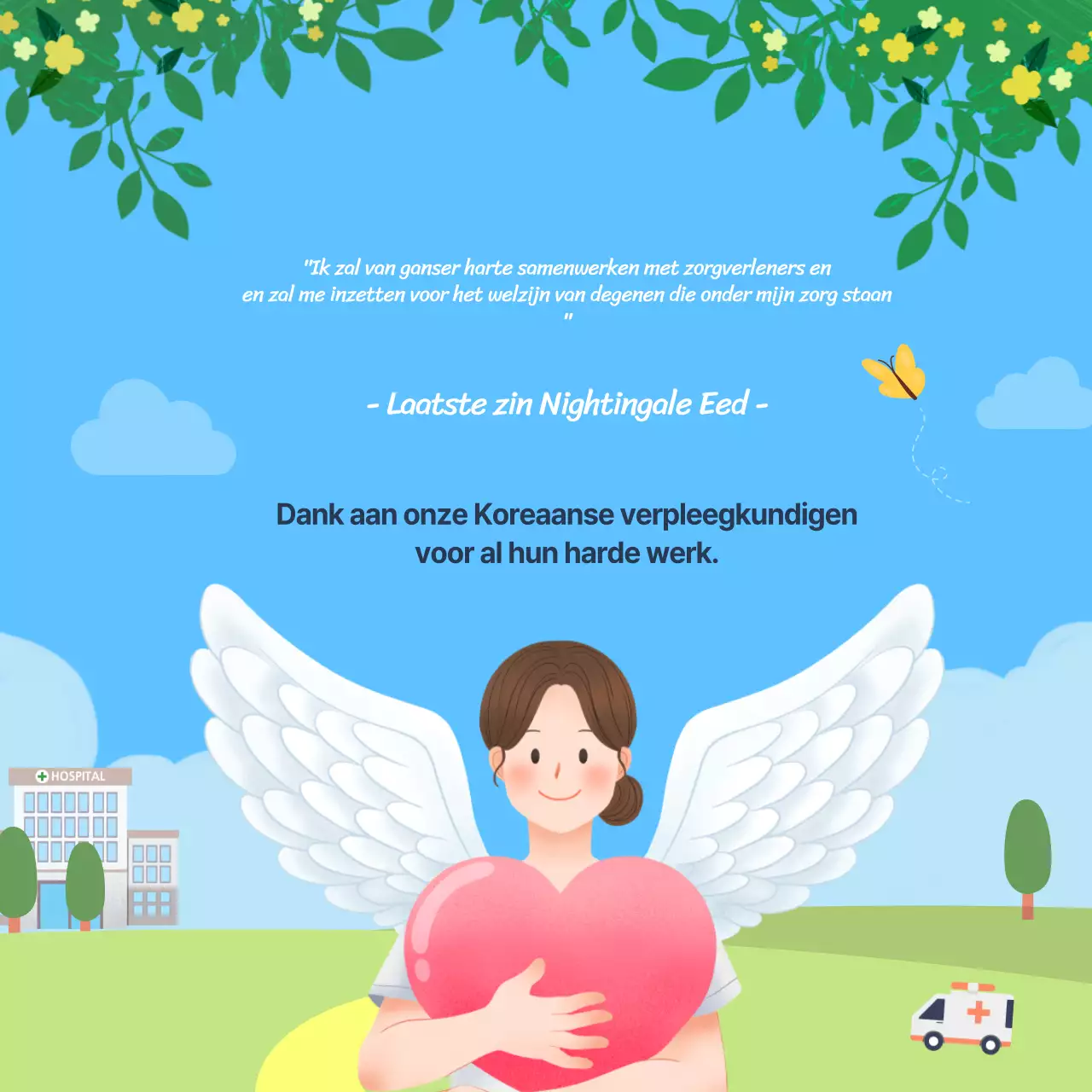 Wereldverpleegkundigenkaart in blauw nieuwsdesign