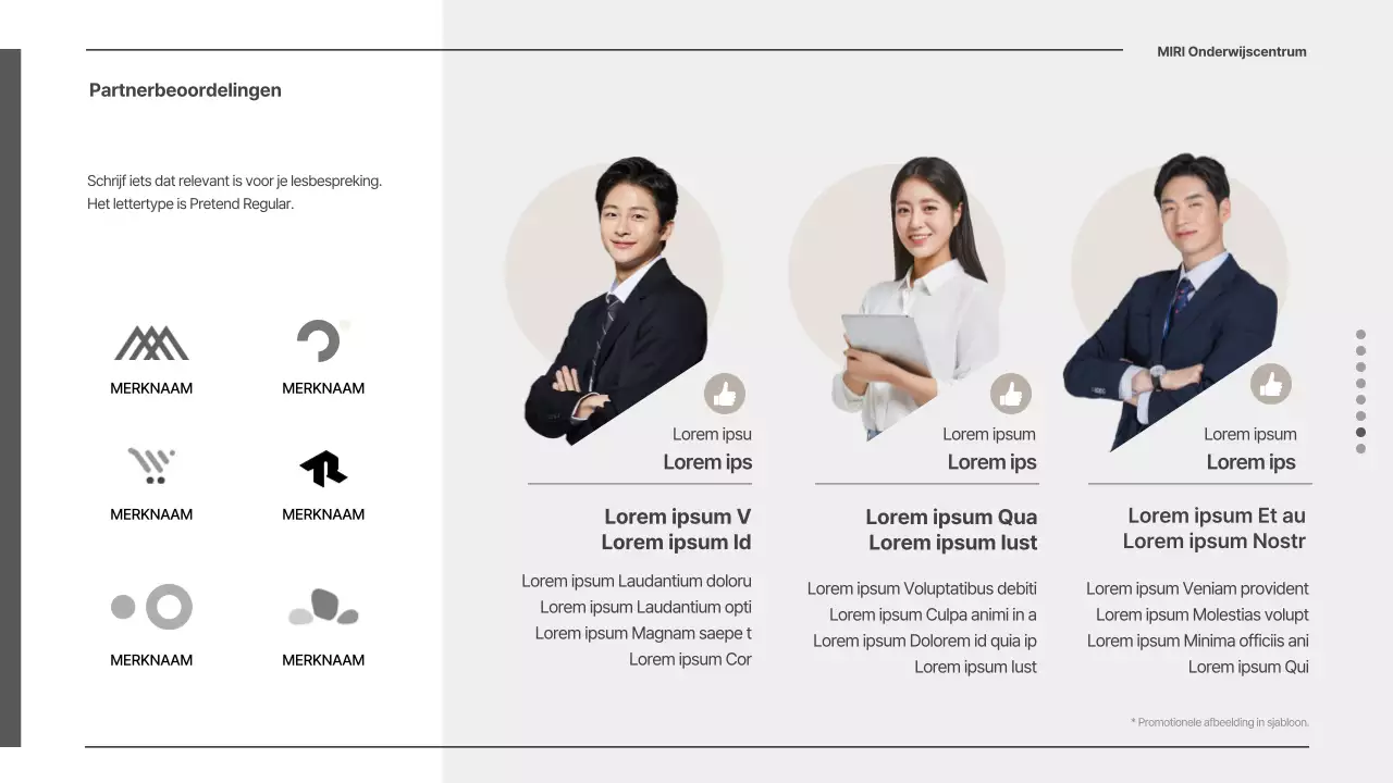 Zakelijk MBTI lesvoorstel in lichtbeige en groen