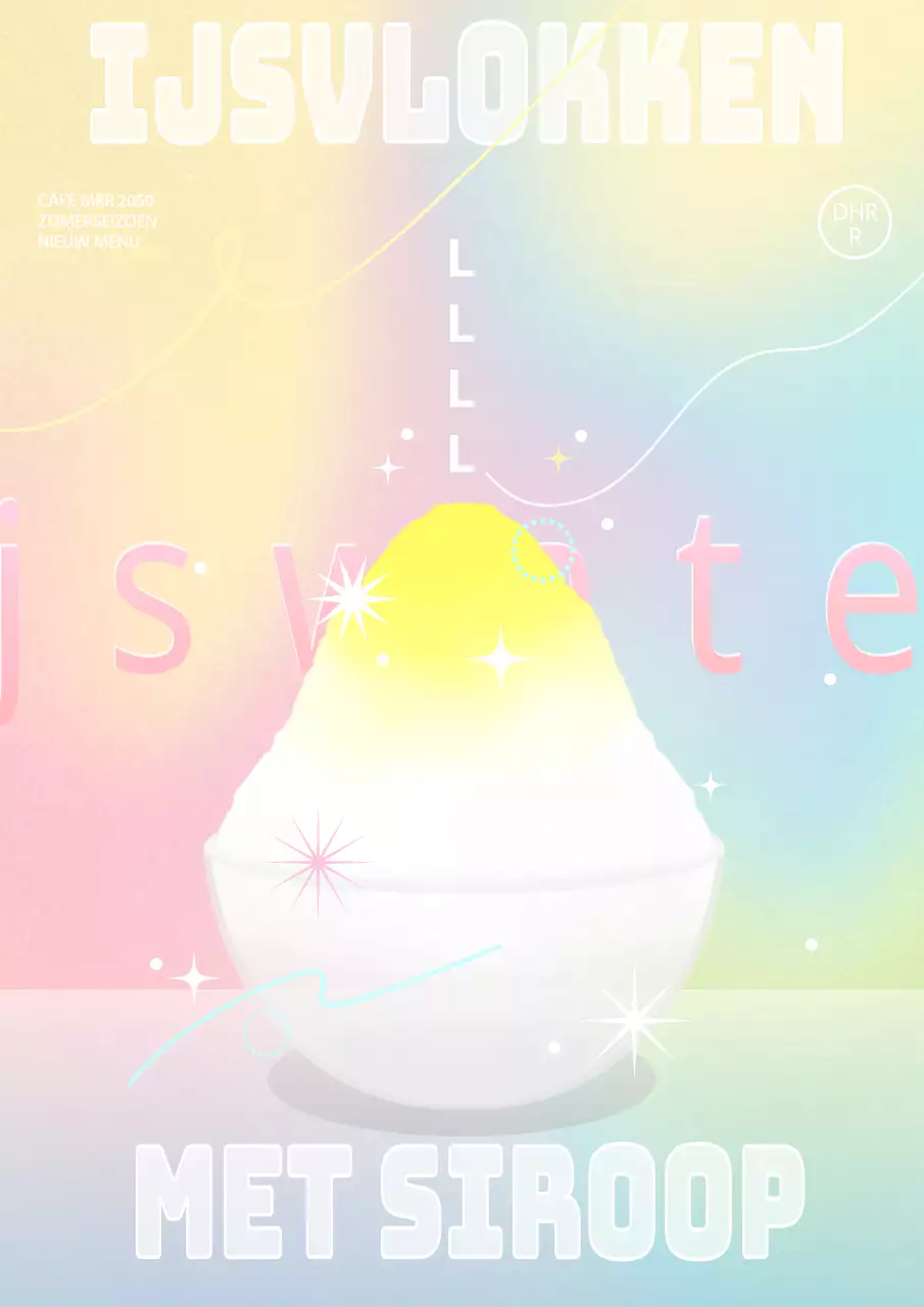 Promoot de nieuwe seizoensgebonden bingsu van je café met regenboogkleuren