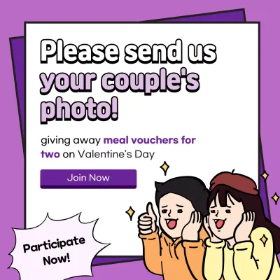 Purple Comic Valentine's Promotion Social Media Post