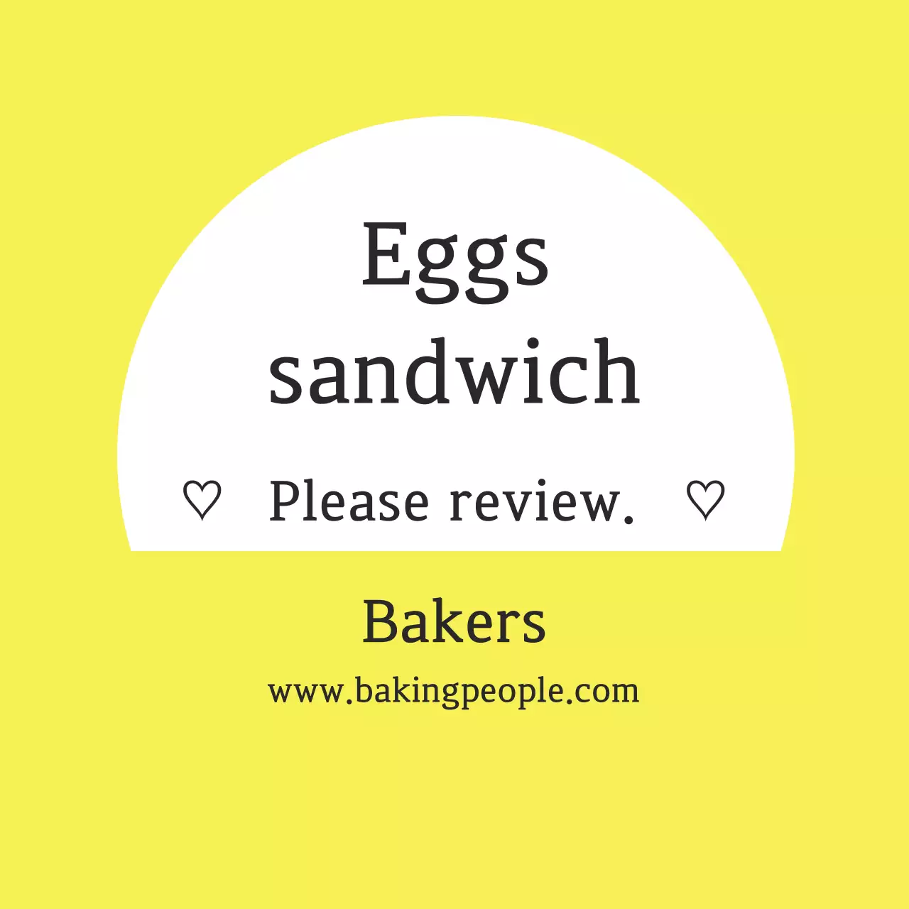 highlight yellow lettering simple food egg sandwich bakery label