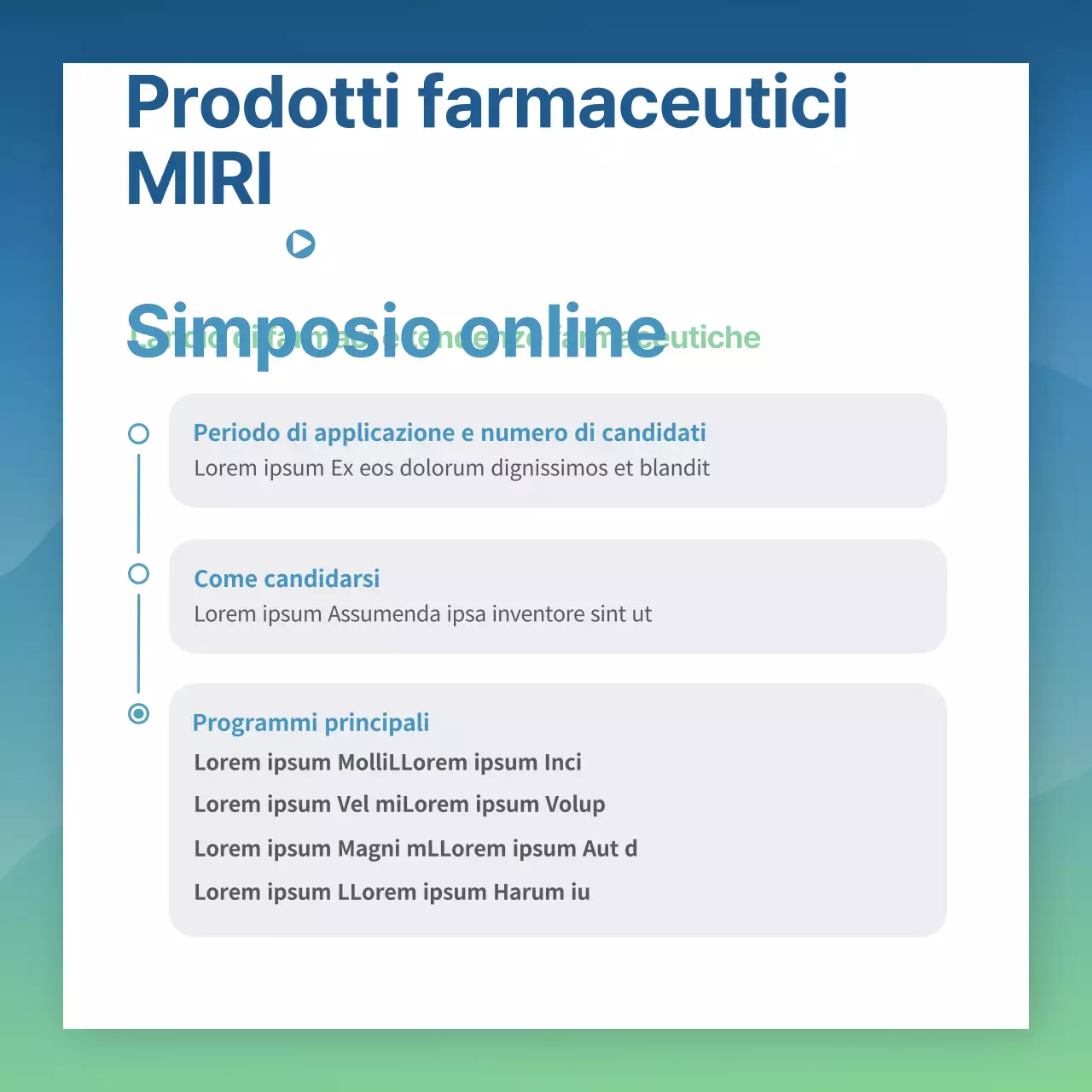Simposio online per le aziende farmaceutiche