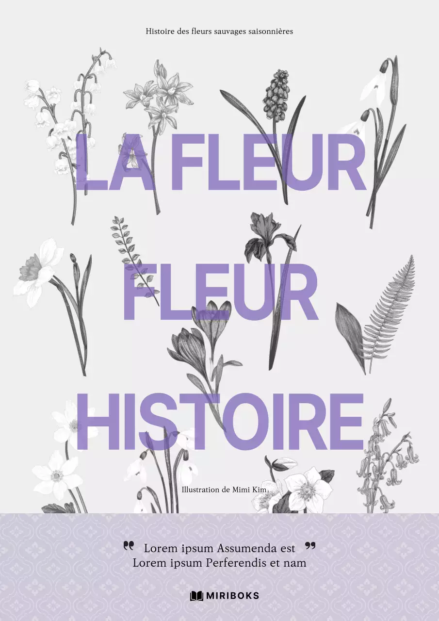 Couverture de fleurs sauvages détaillée en violet