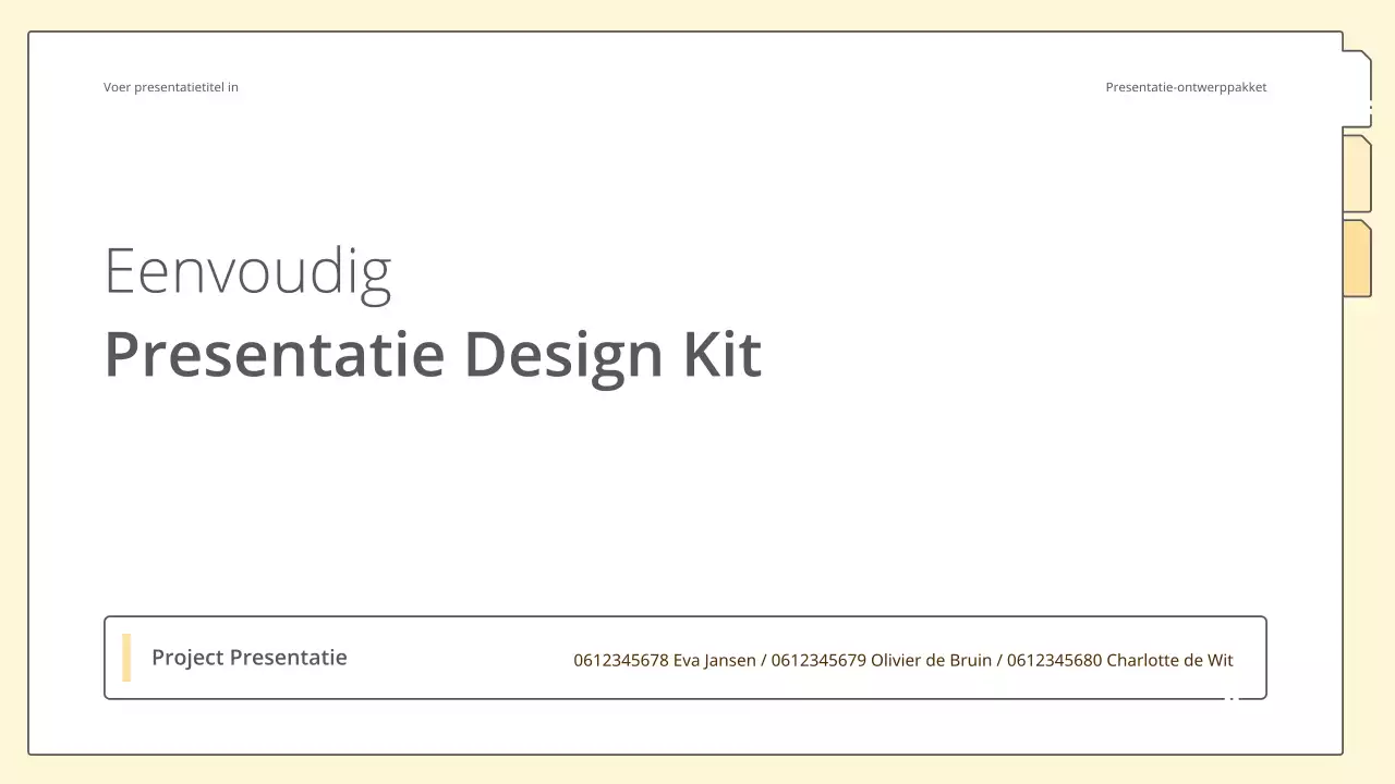 Strakke en eenvoudige presentatieset in geel