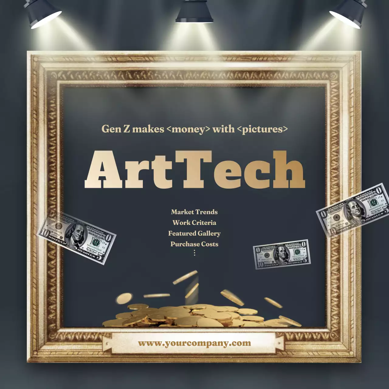 Gold Modern Art Promotion Social Media Post